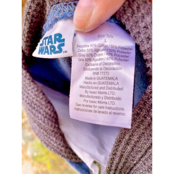 Star Wars Layered Long Sleeve T-Shirt Hoodie Size L Yoda Darth Vader Chewbacca - Picture 4 of 5